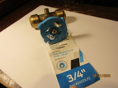 Shark Bite Stop Valve with Drain Copper 3/4'' 24635LFX NOS needs drain cap