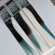Clip In Blue Tip Dip Synthetic Hair Accessory Set Of 3