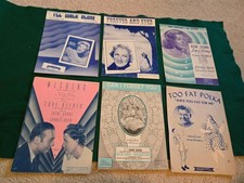 Lot 23 of 6 pcs Antique Sheet Music Dinah Shore, Irene Dunne, Gracie Shields +