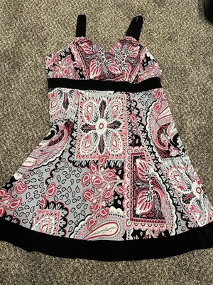 Never Enough By Iris Simms Women's Strap Dress Pink /Black/White Size 1X