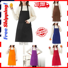 Kitchen Chef Bib Apron Cooking 2 Pockets Waterproof Butcher Catering Restaurant