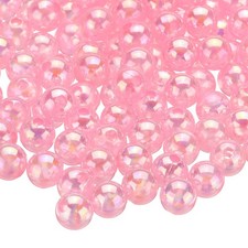 400pcs Acrylic Round Beads AB Colors 8mm Loose Craft Beads Light Pink AB