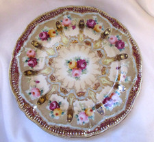 Antique Unsigned Nippon Royal Kinran Style Gold Gilt Beads Slip Work Roses 1900