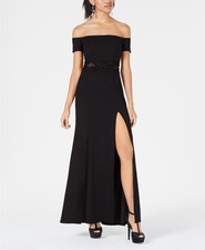 Sequin Hearts Juniors Off The Shoulder Gown Size 3