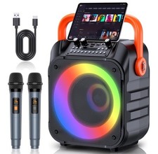 Karaoke Machine with 2 Wireless Microphones,Portable PA SYSTEM