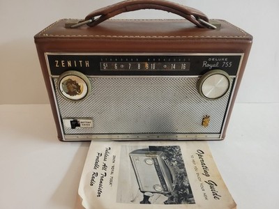 Zenith Royal 755 LK Leather Transistor Radio Works | eBay