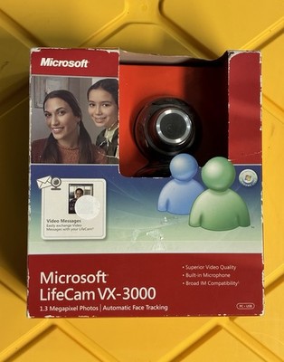 Microsoft LifeCam VX-3000 , USB 2.0 - Auto Face Tracking Webcam - Factory Sealed