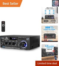 Stereo Audio Amplifier,300W Home 2 Channel Wireless Bluetooth 5/0 Power Ampli