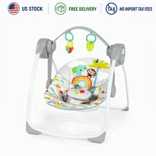 Bright Starts Playful Paradise Portable Compact Baby Swing with Toys Newborn