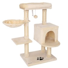 lionto Cat Scratching Post with Plush Ball Including Bell & Wall Bracket, Height