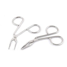 Eyebrow Scissor Tweezers - 2 Pcs Stainless Steel Slant Tip Scissor for Face Hair