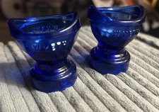 Lot Of 2 Vintage Cobalt Blue Glass Eye Wash Cups