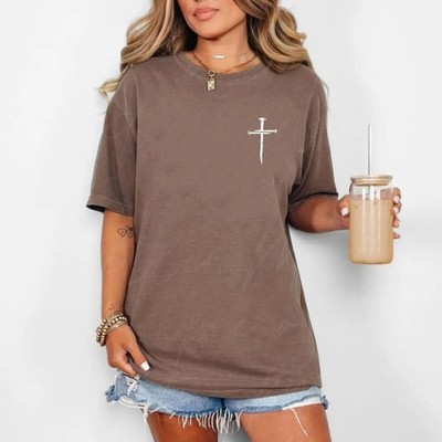 Three Nail Cross Women's Christian T Shirt (Multiple Colors)