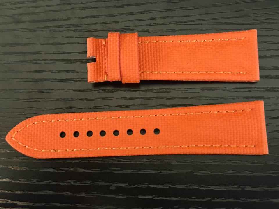 Nueva correa de reloj Blancpain Fifty Fathoms 23 mm x 20 mm tela de vela negra con puntada gris Foto 4 de 4