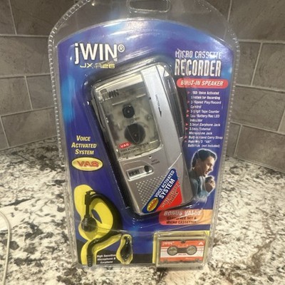 jWIN JX-R26 Voice Activated Microcassette Recorder 2 Speed Headphones LED