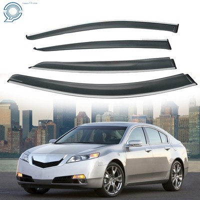 For Acura TL 2009-2014 4X Window Vent Visor Sun Rain Guards W/Chrome Trim New