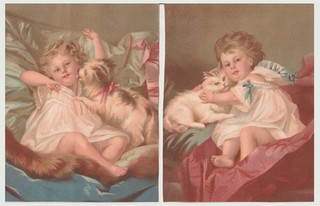 Série complète Enfants avec un chien et un chat Impr. Testu&Massin 180x130mm