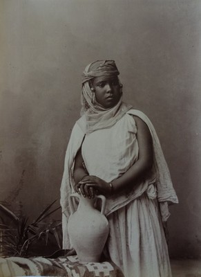 ALGERIEN Frau im Krug 1880 FOTO Albumdruck ALGERIA Album Print Selten