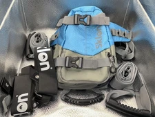 Sklon Kids Ski Training Harness Backpack with Leash Tether Straps Blue Gray