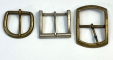 Lot of 4 Vintage Made In USA Gold Tone Replacement Basic Standard Belt Buckles