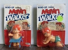 Lot Of 2 Vintage Straco Wind Up Marvin Walkers Toys 1983 New In Package