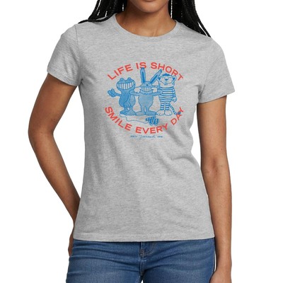 Janosch Charaktere Life Is Short Smile Every Day Frauen T-Shirt
