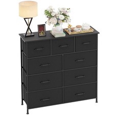 5-8-9-Drawer Fabric Dresser,Sturdy Storage Tower Dresser for Bedroom Metal Frame