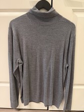 Men  s Banana Republic Franco Italian Merino Turtleneck Sweater Gray New - Large
