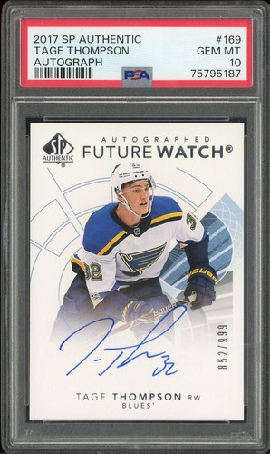 Tage Thompson [Future Watch Autograph] #169 2017 SP Authentic card