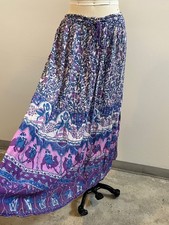 Vintage 70's Indian 100 Cotton GAUZE Soft Sheer long skirt OS