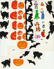 Vintage Mrs Grossmans Halloween Stickers Witch Ghost Black Cat JOL- YOU PICK
