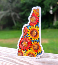 Multicolor Sunflower Floral Flowers Sticker Decal, Adult, New Hampshire, Vinyl