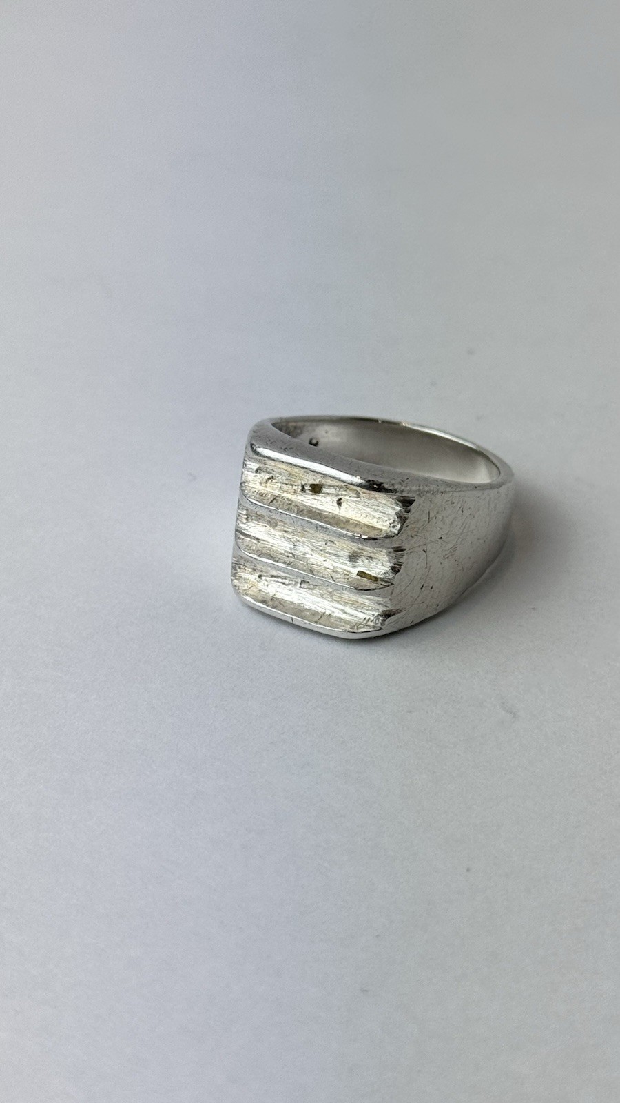 Solid Sterling Silver TH-36 Three Row Ring Sz 9.5… - image 2