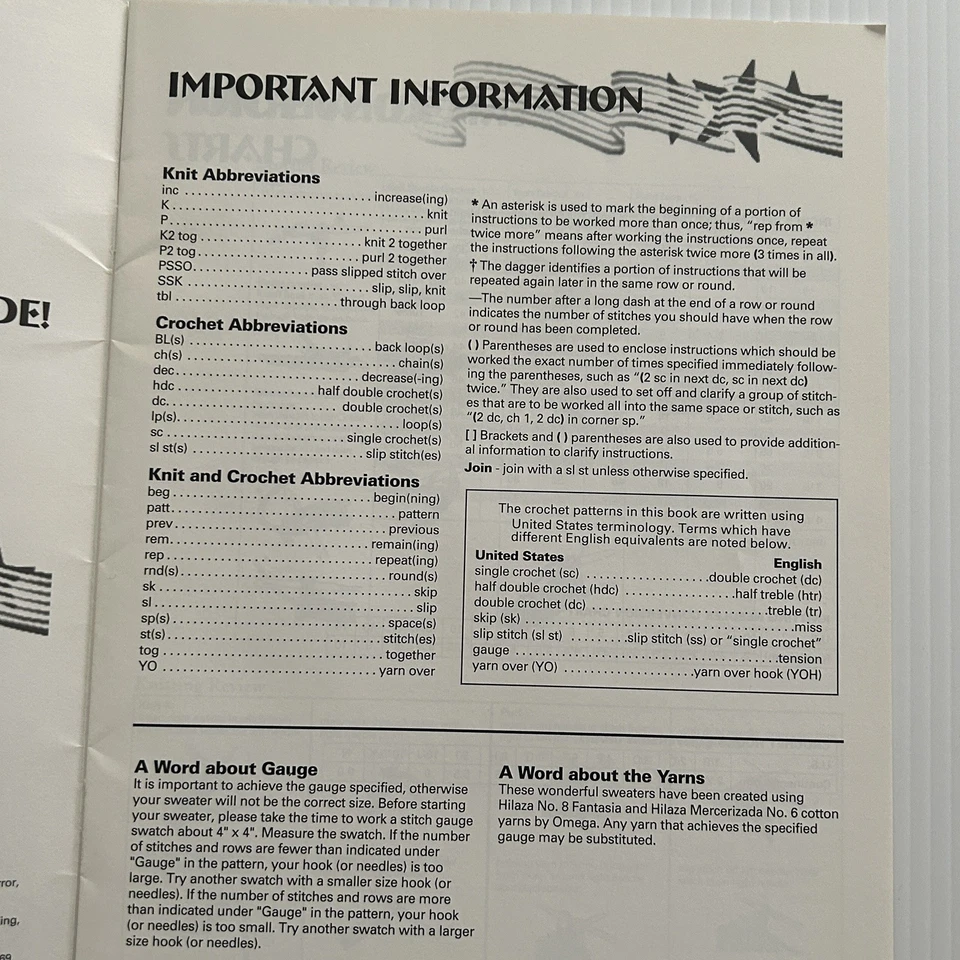 STARS & STRIPES SWEATERS to Knit and Crochet Pattern Booklet 4th of July Flag - Image 3 of 4