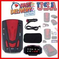 Laser Radar Detector: 16 Bands, Voice Alerts  Easy Installation - RED