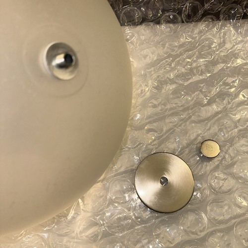 2-bulb Ceiling Light Fixture, 12” LARGE Frosted Glass Globe, Chrome Parts, - Picture 19 of 22