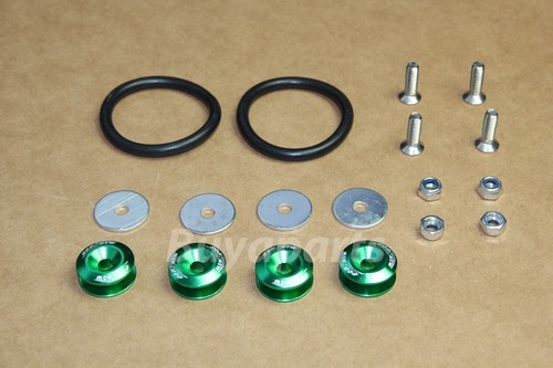 JDM Style Green Aluminum Quick Release Fastener Kit – For Car Bumper, Fender, Trunk, Hatch - View #2