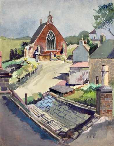JAMES CARNEGIE KEIR Watercolour AUCHENCAIRN Church etc. ca 1920s GLASGOW PAINTER - Picture 6 of 14