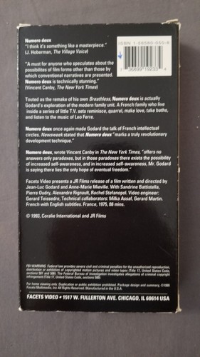 Numero Deux VHS (1993) Jean-Luc Godard Anne Marie Mieville Rare HTF - Picture 3 of 6