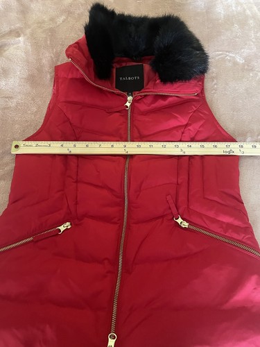 Talbots Puffer XS Vest w/Removable Faux Fur Collar Genuine Down Full Zip Close - Picture 12 of 12