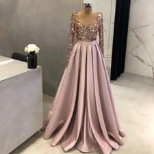 Elegant Sequin Evening Night Dresses Sweetheart Aline Satin Formal Party Gowns