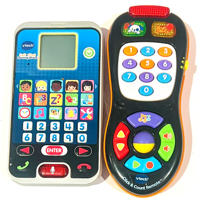 VTech Call & Chat Learning Phone & Click & Count Remote Toy Pair Working Great