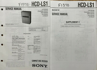 SONY HCD-LS1 COMPACT DISC RECEIVER ORIGINAL SERVICE MANUAL