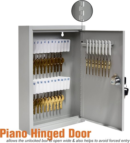 Scratch-Resistant Key Box with 30 Write-On Tags - Wall Mounted Security Solution - Picture 10 of 11
