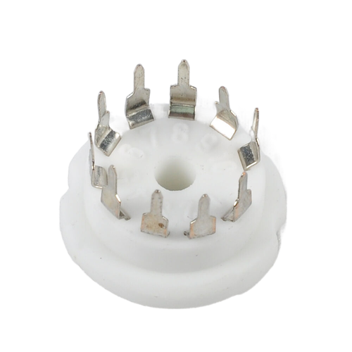 4pcs 10 Pin Ceramic Tube Socket PCB mounting Type for 6AF9 6X9 6U9 6AB9 ECF200 - Picture 4 of 5
