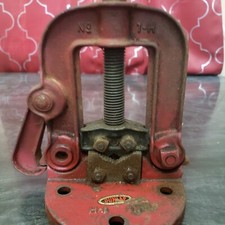 Vintage Dunlap Tabletop Pipe Vise No. 1-H w/ Dunlap 1S Pipe Cutter