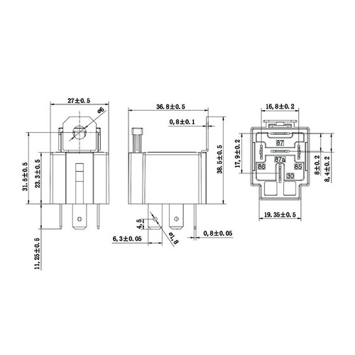 4PC KFZ Relais 5 Pin 12V 30A + Sicherung 30A Kontakt Schließer Relais mit Sockel - Bild 8 von 12