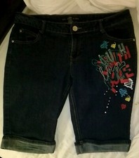 Ladies Southpole Denim Shorts - Size 18 Juniors Skatercore Baggy