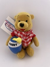 Disney Store Picnic Winnie The Pooh Mini Bean Bag Plush 8" Doll Stuffed Vintage