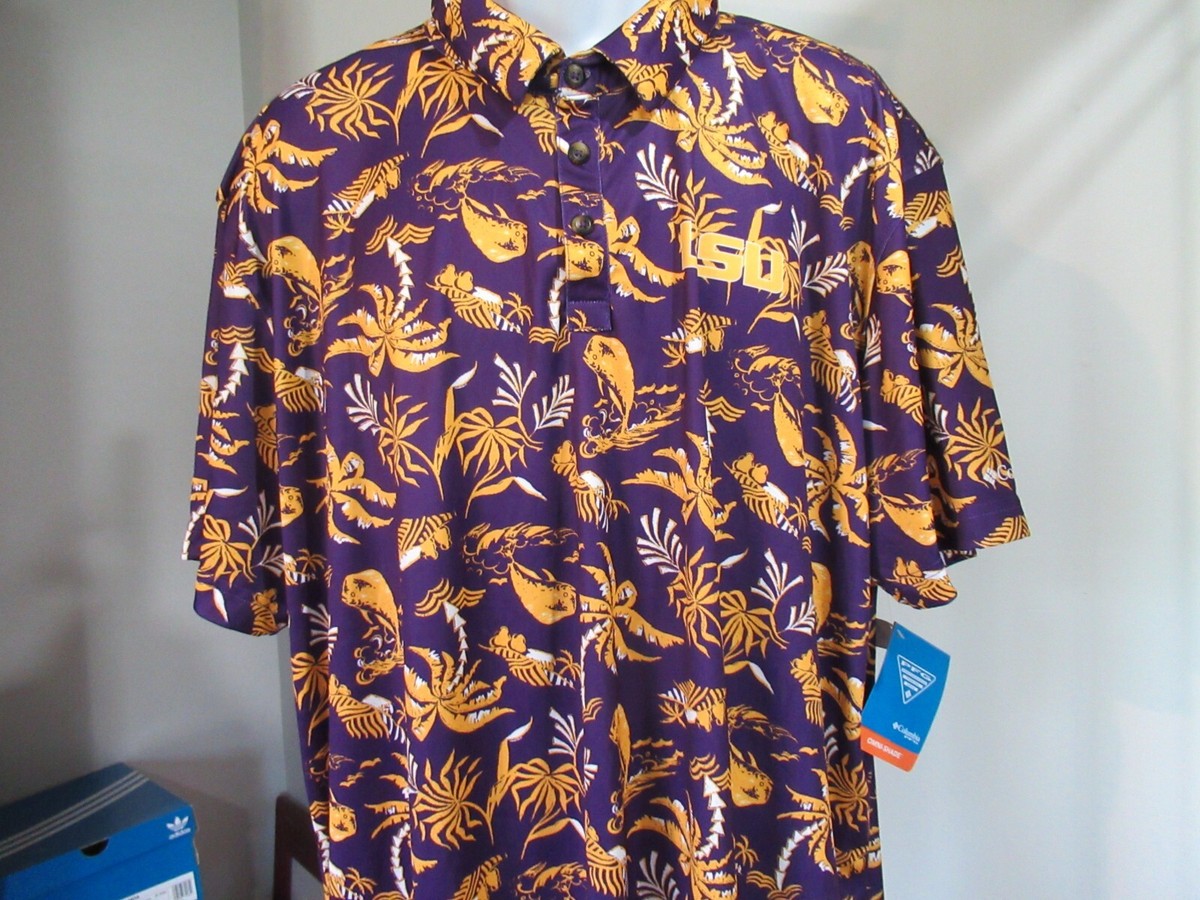 LSU Tigers Columbia PFG Polo shirt size Men's Large new with tags